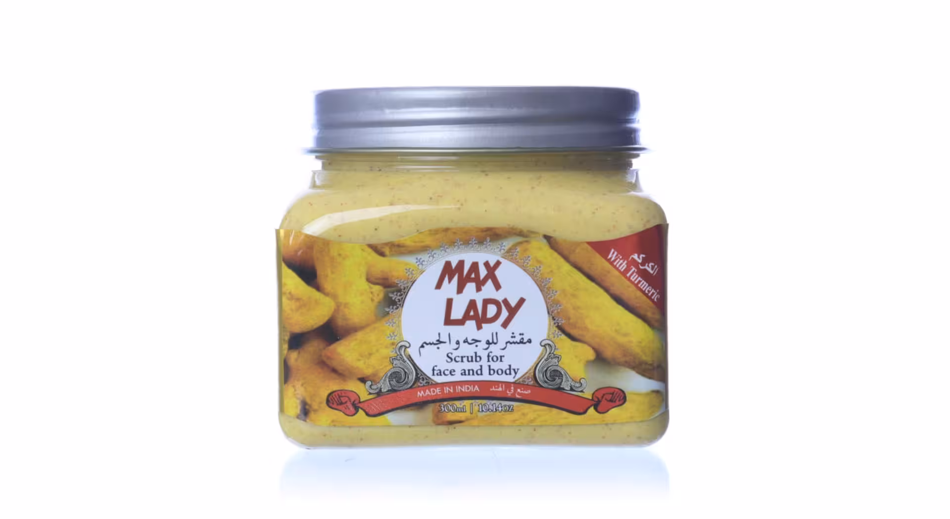 اسکراب شنی صورت و بدن زردچوبه مکس لیدی 300ml
