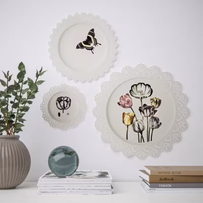 ست دکوری دیواری ایکیا مدل SKURAR سه تکه فلزی بسیار زیبا