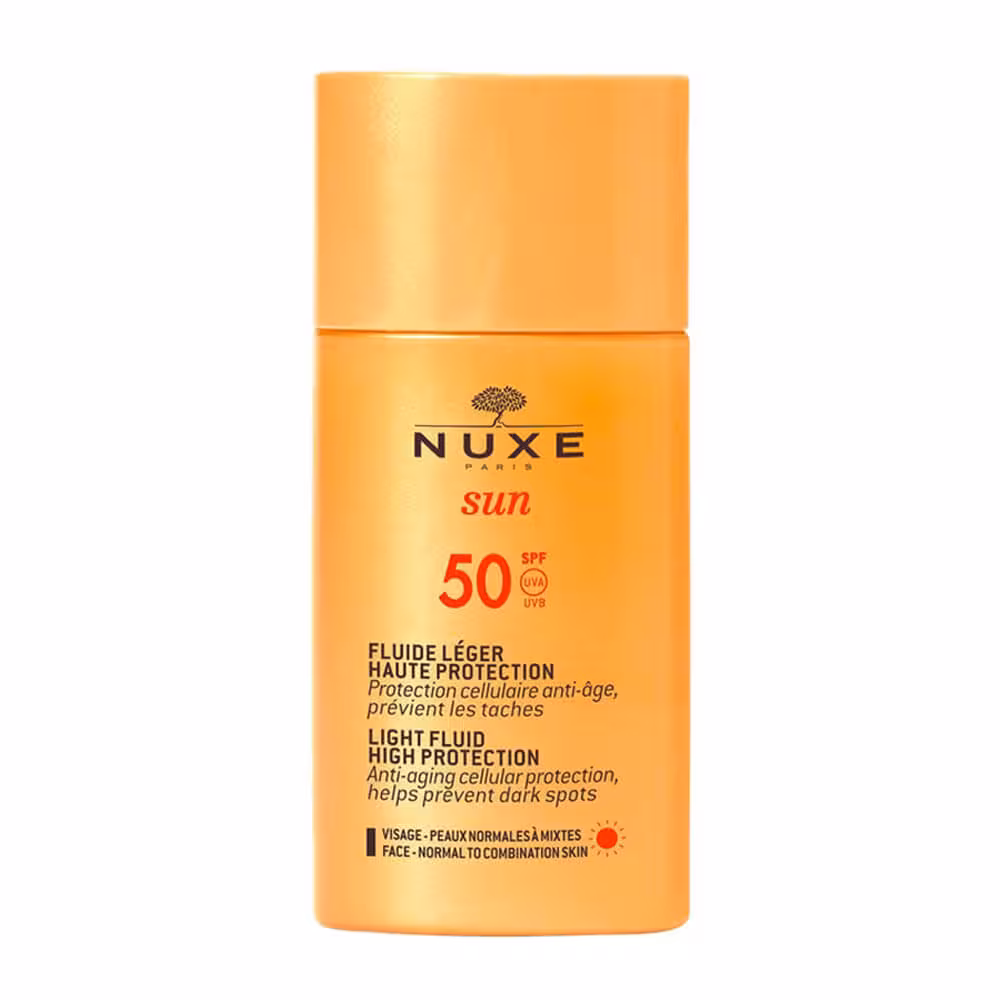فلوئید سبک ضدآفتاب و ضدپیری نوکس سری Sun با SPF50 مناسب پوست معمولی تا مختلط حجم 50 میل