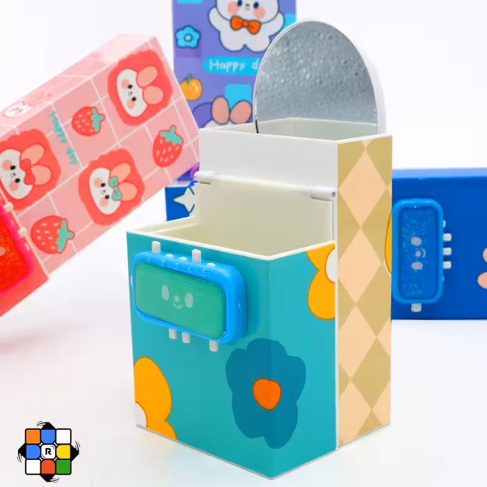 جامدادی رومیزی 2 تکه قفل دار آینه دار خرگوش