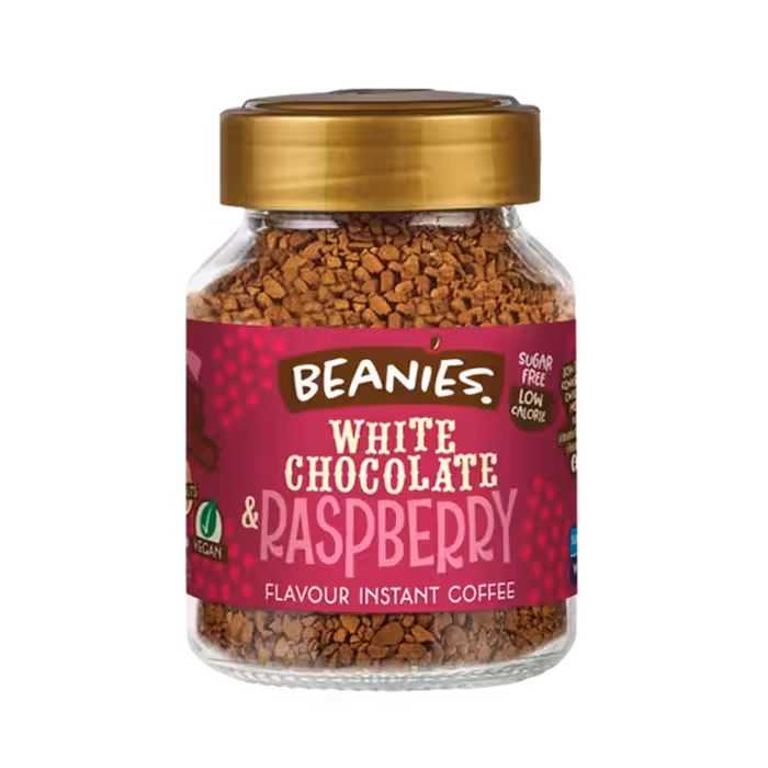 قهوه فوری شکلات سفید و تمشک بینیس Beanies وزن 50 گرم