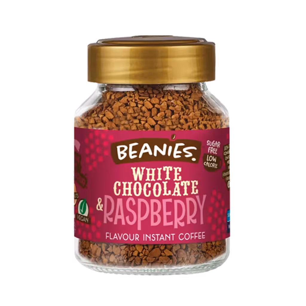 قهوه فوری شکلات سفید و تمشک بینیس Beanies وزن 50 گرم