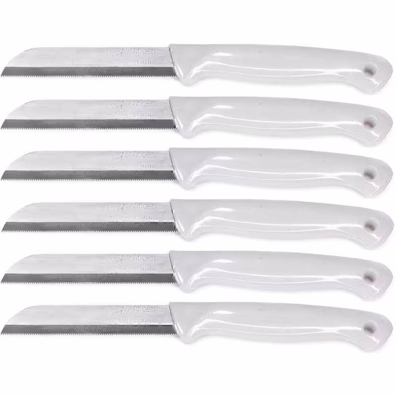 ست 6 عددی کارد میوه و سبزی زولینگن (Solingen) آلمان – تیغه تیز اره ای و دسته سفید براق