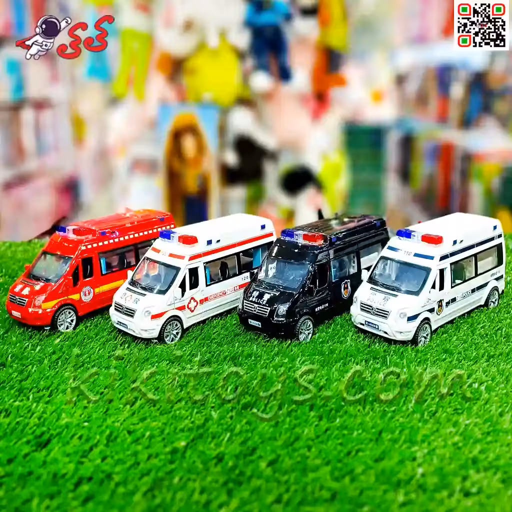 ماشین فلزی آمبولانس و پلیس اسباب بازی سری مشاغل Police car and Ambulance A0608