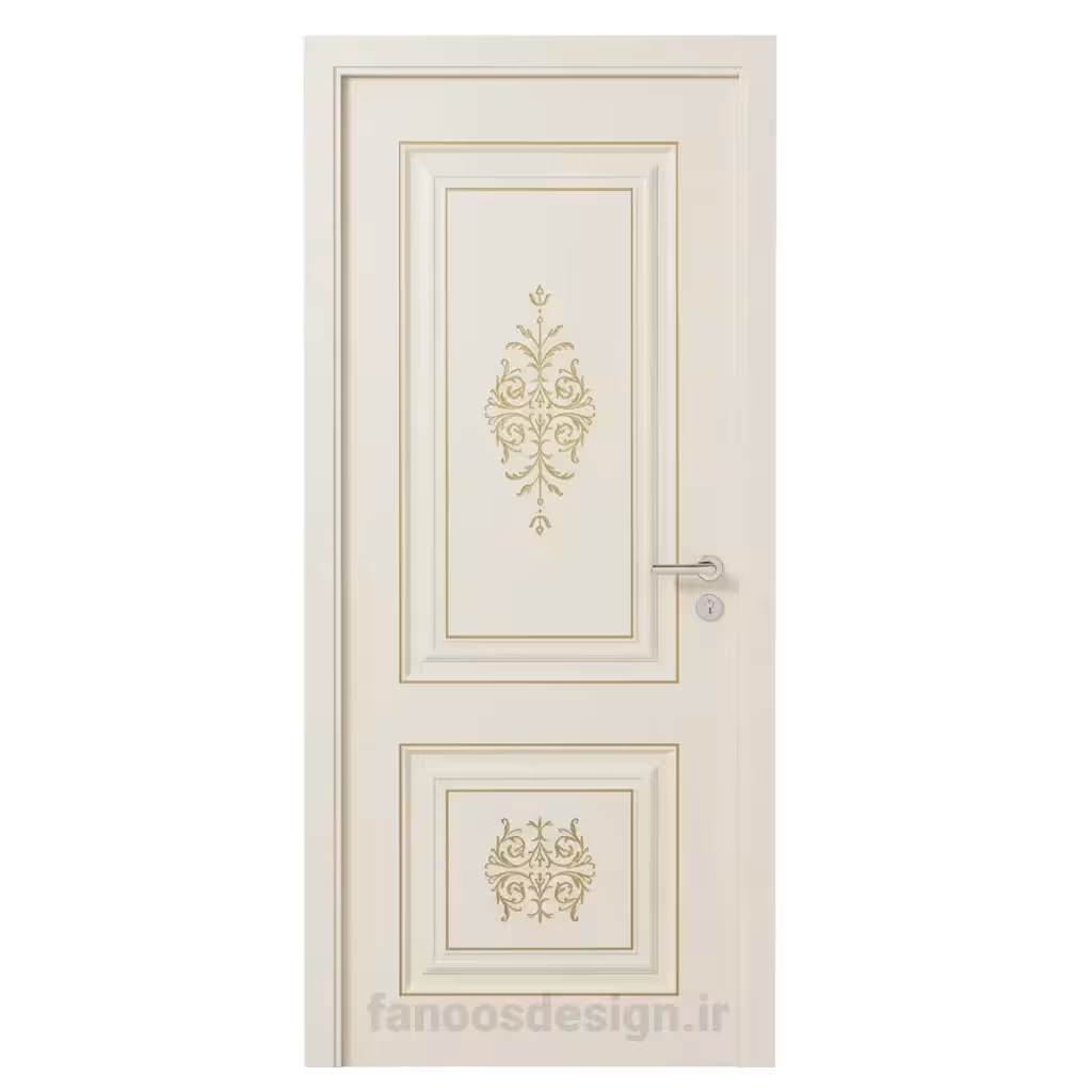 درب کلاسیک سفید طلایی پلی اورتان کد 30726