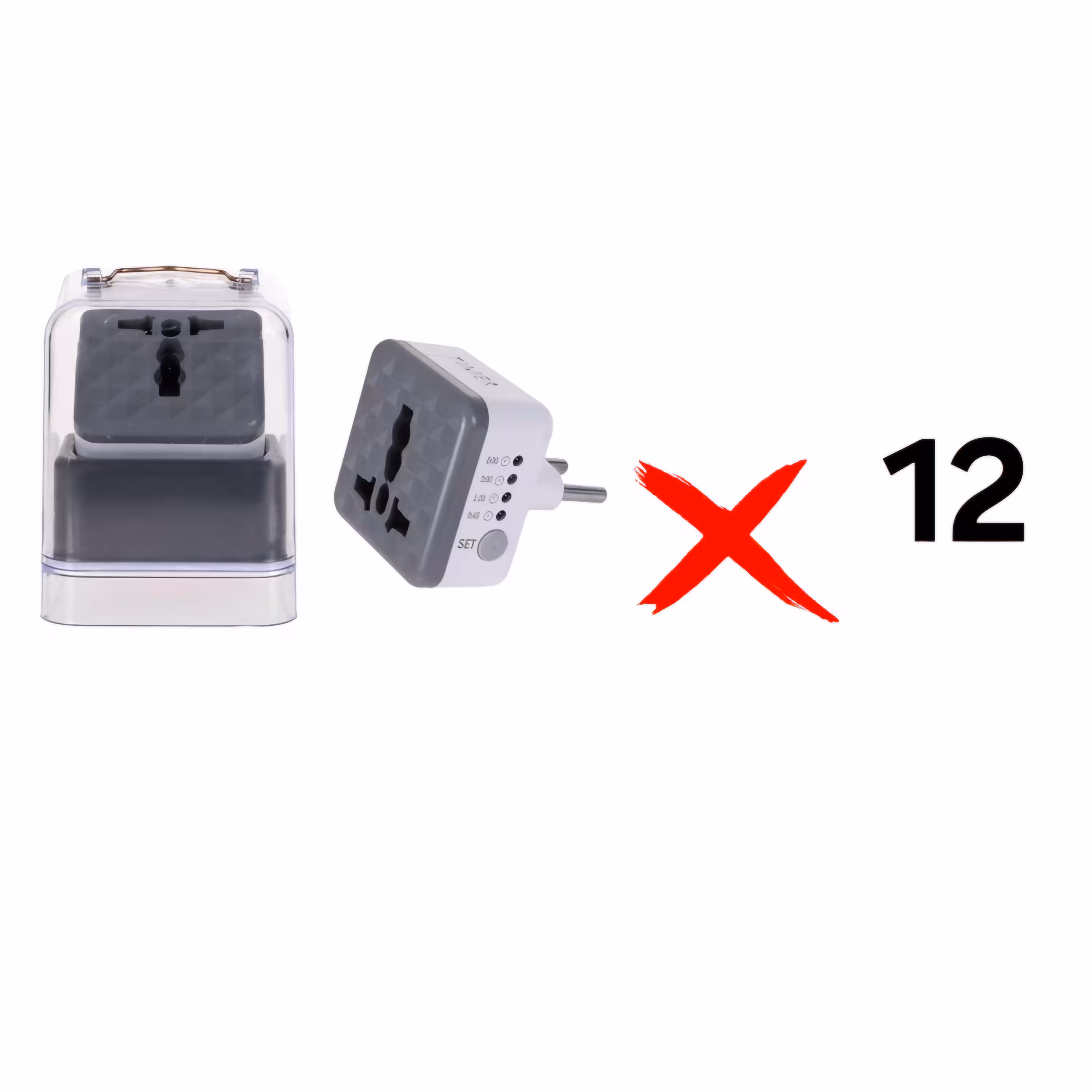 سبد 12 عددی تبدیل برق 3 به 2 تایمر دار مدل AK59 - سفید