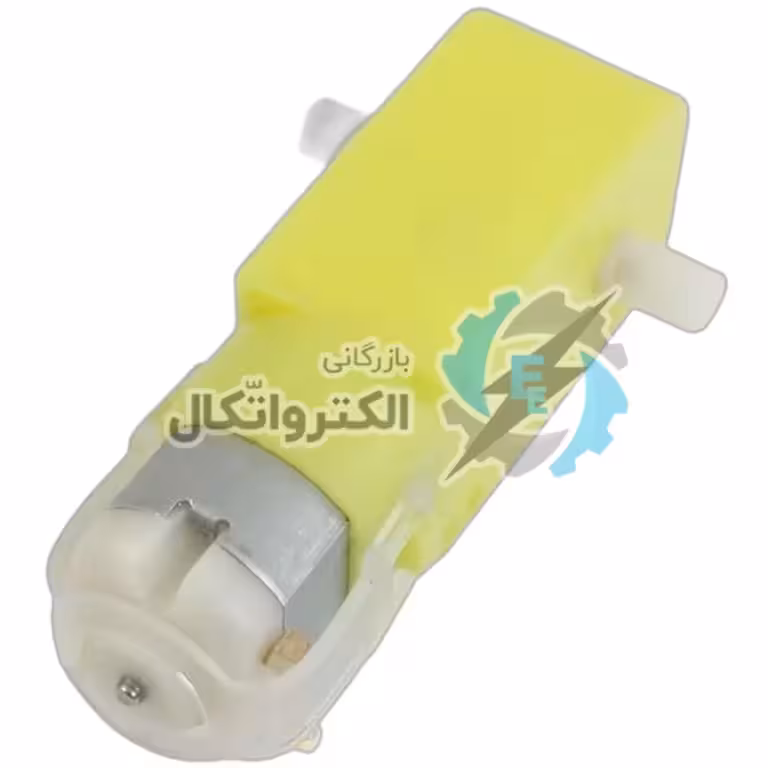 موتور گیربکس زرد پلاستیکی دوطرفه 6 ولت 270rpm با نسبت دور 1 به 48