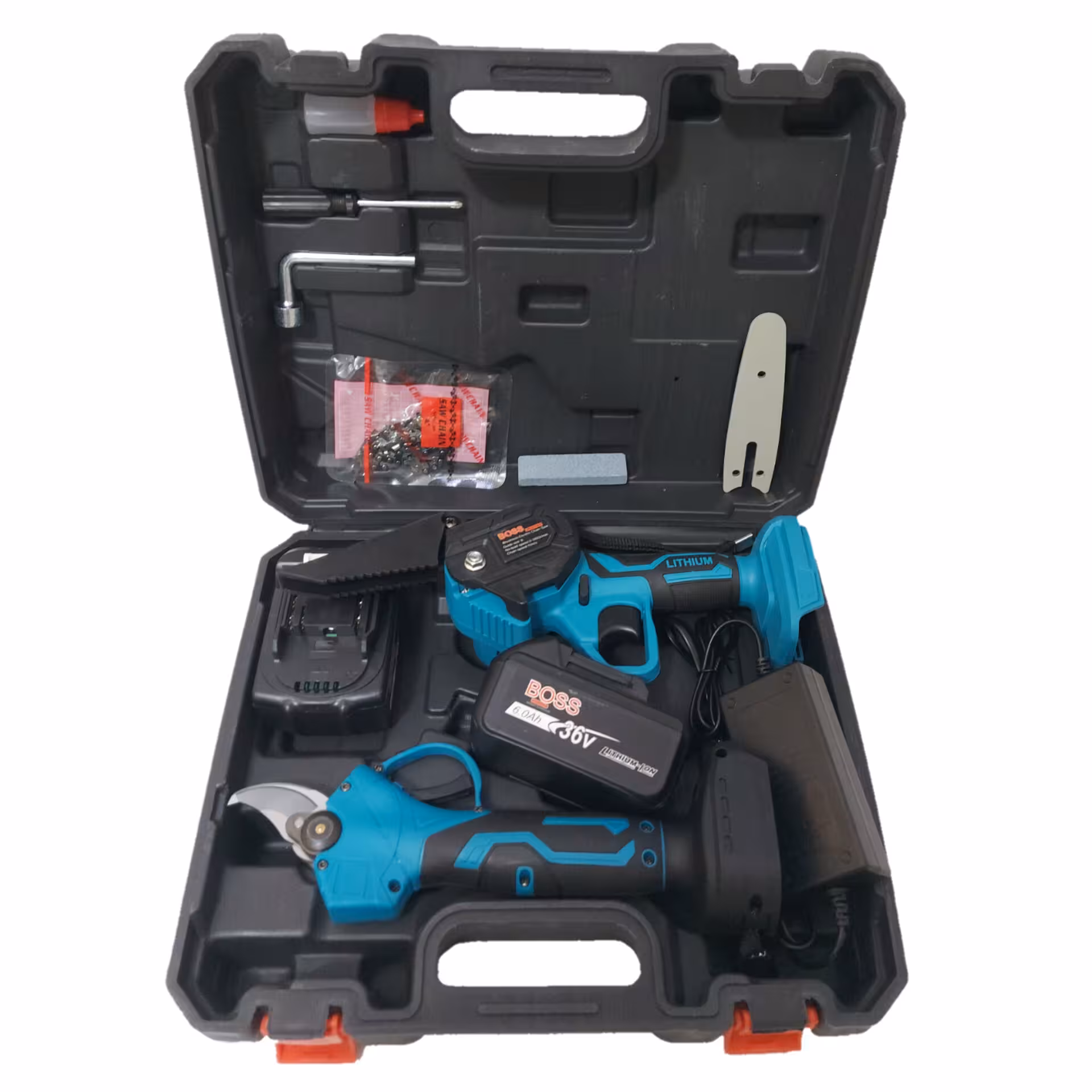 قیچی باغبانی و اره زنجیری شارژی باس مدل 2chain مجموعه 11 عددی - کالاوما