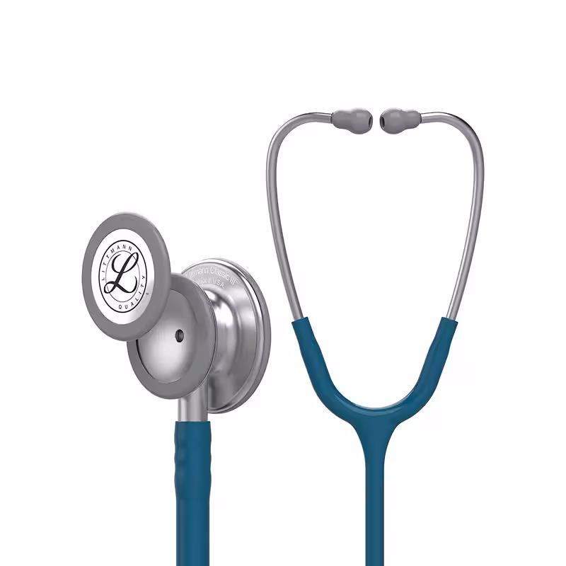 گوشی پزشکی لیتمن مدل کلاسیک 3 رنگ آبی کاربنی ساده 5623 | Littmann Classic iii 5623