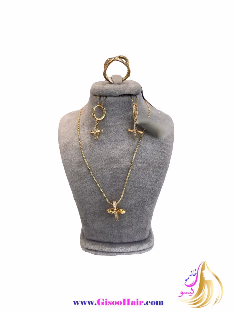 نیم ست طرح نگینی گرد برند ژوپینگ