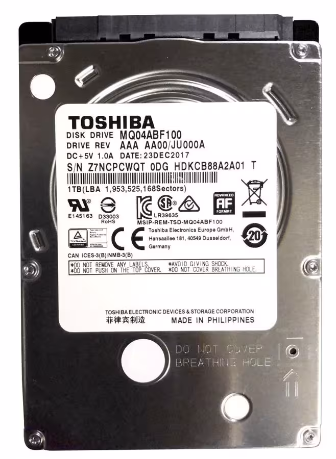 هارد دیسک لپ تاپ توشیبا  با ظرفیت 1 ترابایت