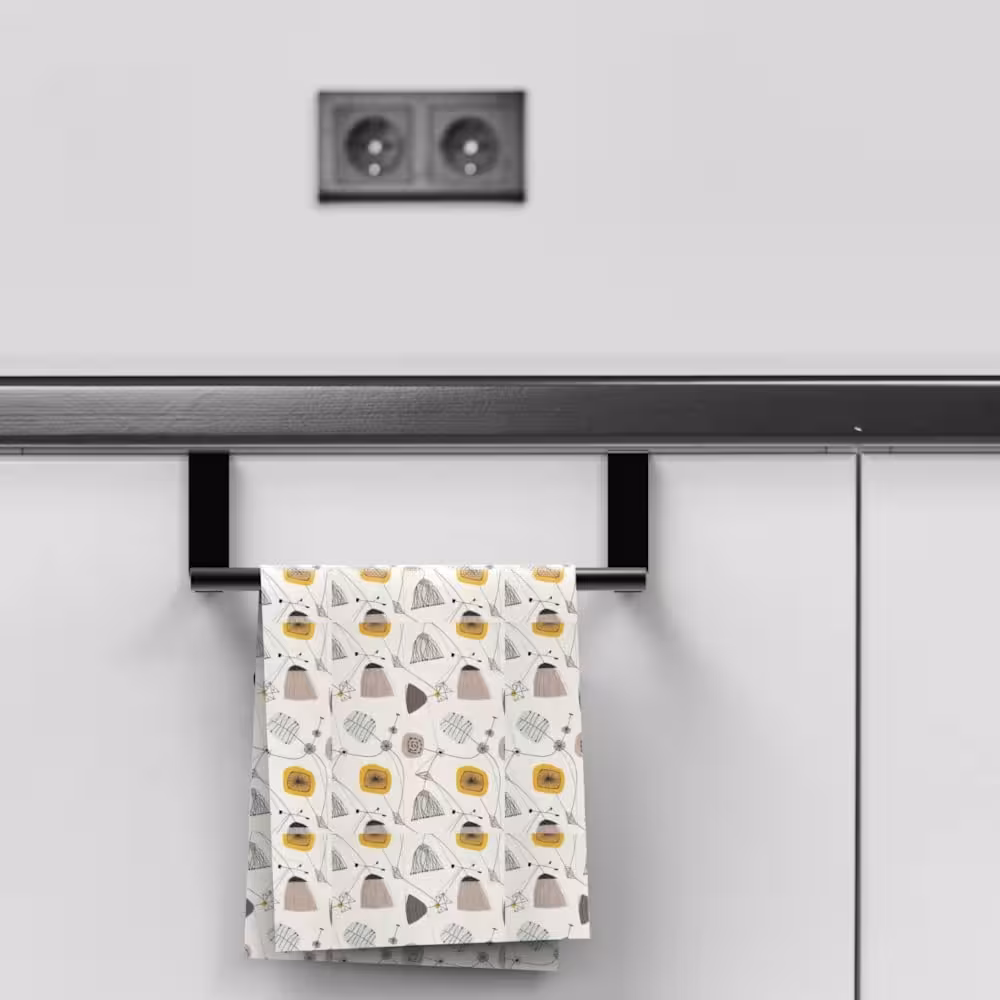 آویز کابینتی حوله و دستمال مشکی کد AV022