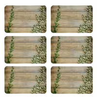 زیربشقابی طرح برگ کد 8059 بسته 6 عددی | کالا مکس