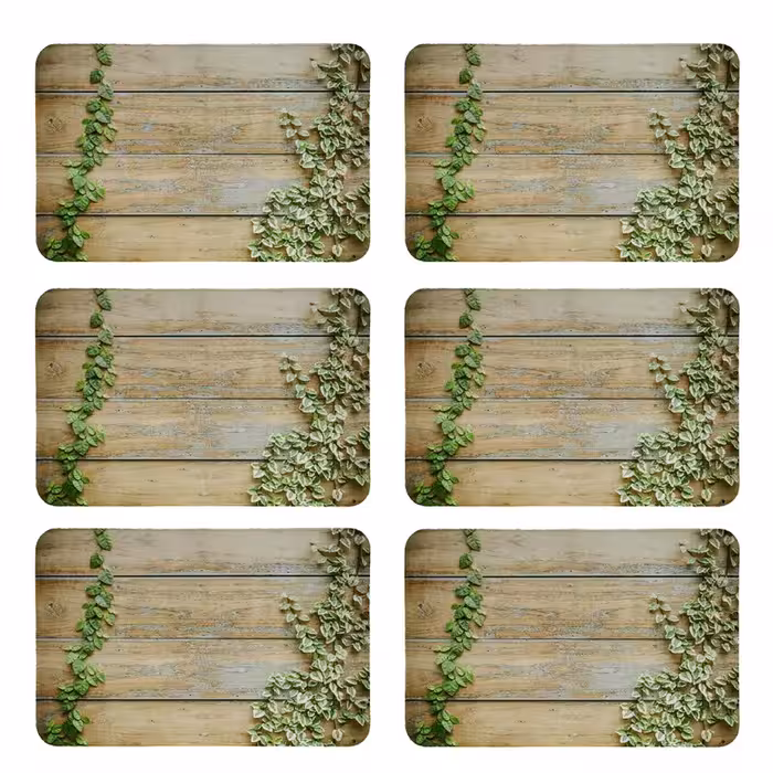 زیربشقابی طرح برگ کد 8059 بسته 6 عددی | کالا مکس