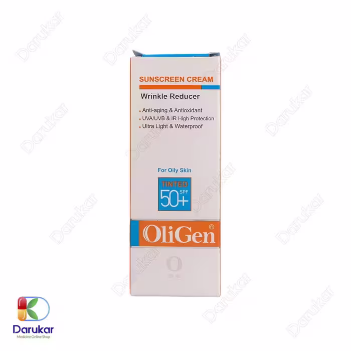 کرم ضدآفتاب و ضد چروک رنگی پوست چرب الی ژن SPF50