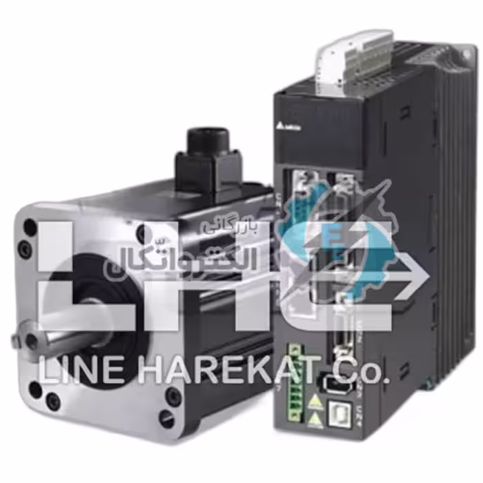 پک کامل سروو موتور مدل delta دلتا 2kw کیلووات ترمزدار 2000 دور rpm مدل ECMA-K11320SS کد درایو ASD-A2-2043-M سری A2
