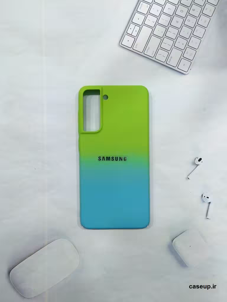 قاب دو رنگ اقیانوسی pc لوگو برجسته سامسونگ S21 feSamsung S21 fe two-tone ocean pc logo embossing case