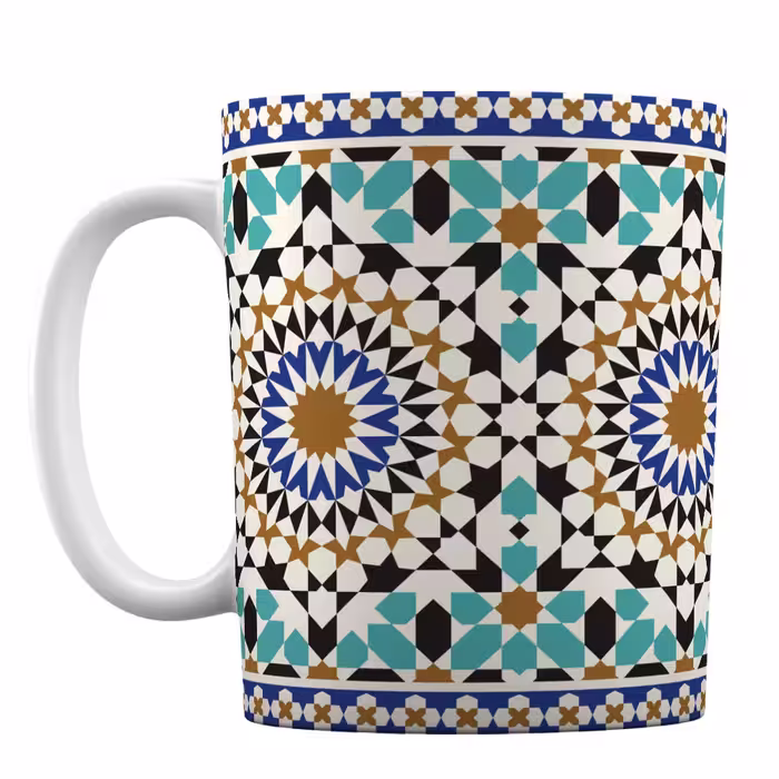 ماگ سرامیکی افرا توس طرح کاشی کاری اسلیمی