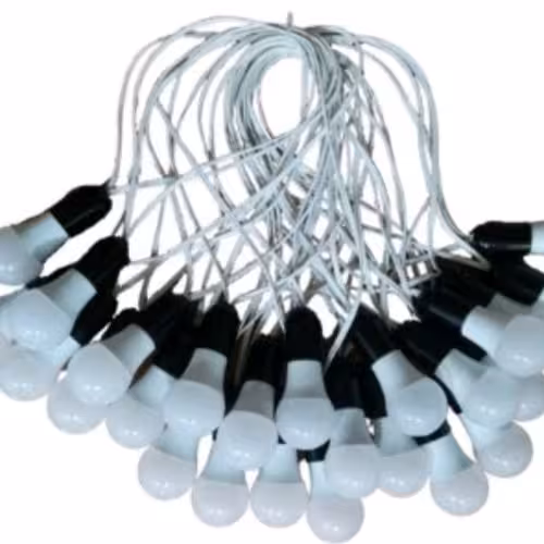 ریسه 60 متری بالامپ ایرانی گارانتی دار  سیم تمام مس هلدر سه تیکه باکیفیت ریسه لامپ  با طناب نگهدارنده