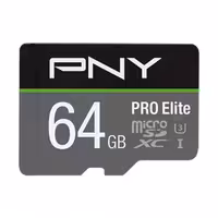 کارت حافظه microSDXC پی ان وای مدل Pro Elite A1 V30 کلاس 10 استاندارد UHS-I U3 سرعت 100MBps ظرفیت 64 گیگابایت به همراه آداپتور SD