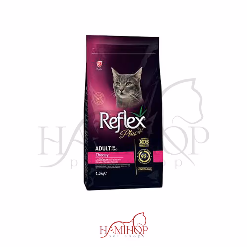 غذای خشک گربه رفلکس reflex plus choosy با طعم سالمون وزن1/5 کیلوگرم