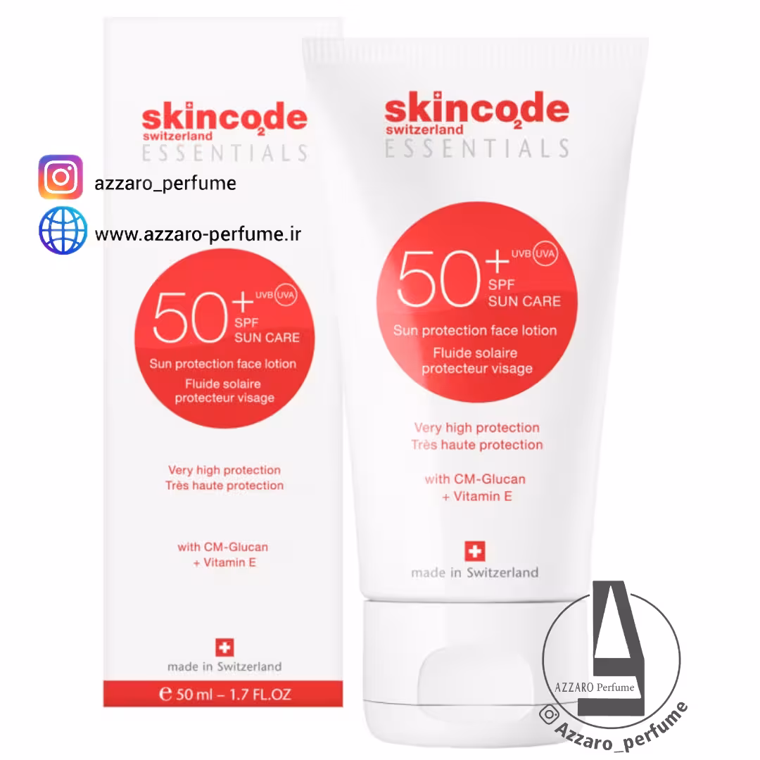 ضد آفتاب فاقد چربی اسکین کد skincode spf50 حجم 50 میل