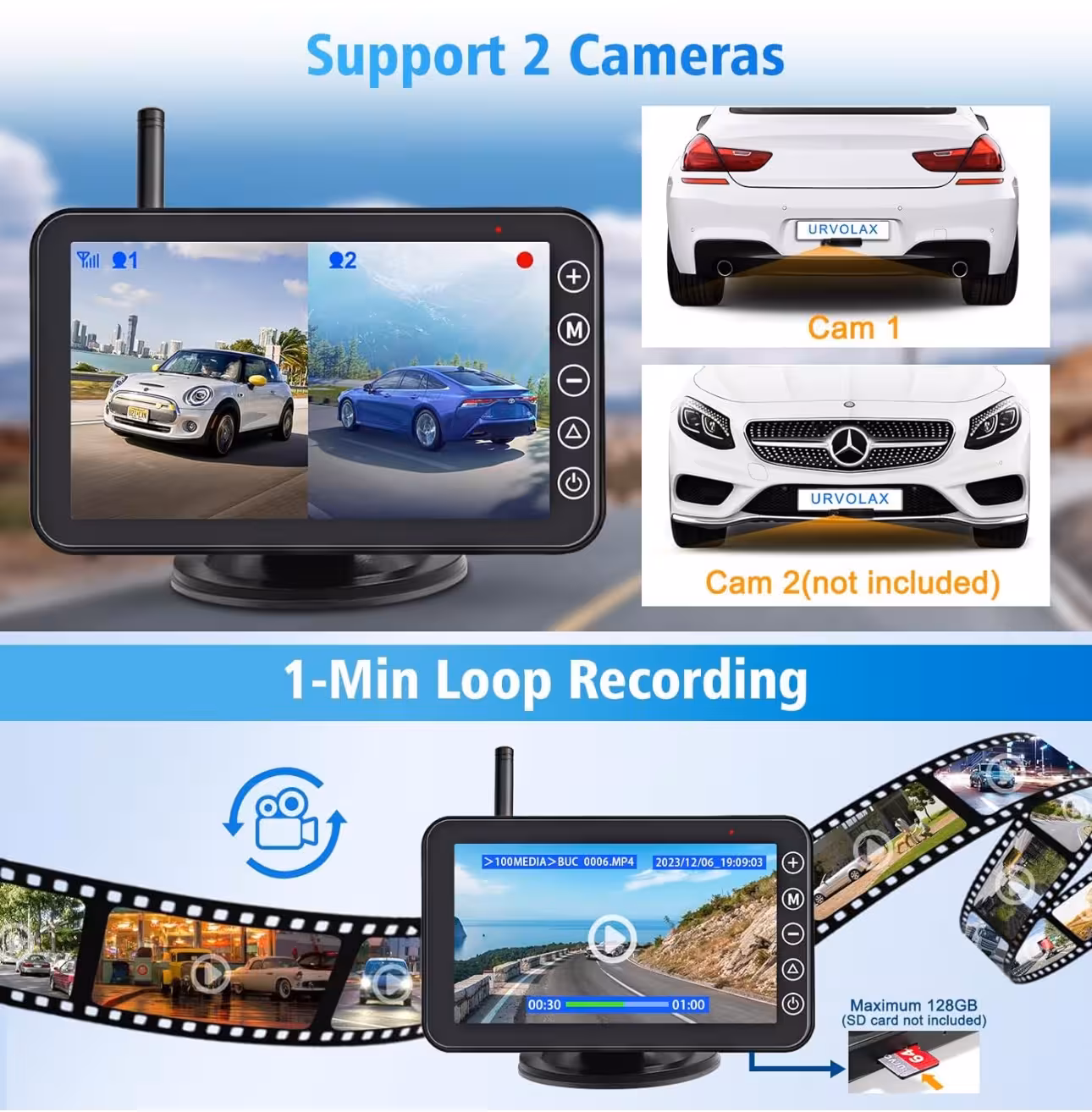 دوربین دنده عقب ماتیور و پنل خورشیدی دار