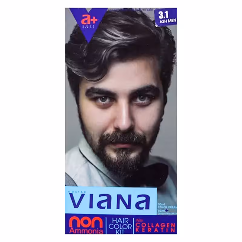 کیت رنگ مو آقایان ویانا شماره 31 حجم 50 میلی لیتر رنگ دودی تیره