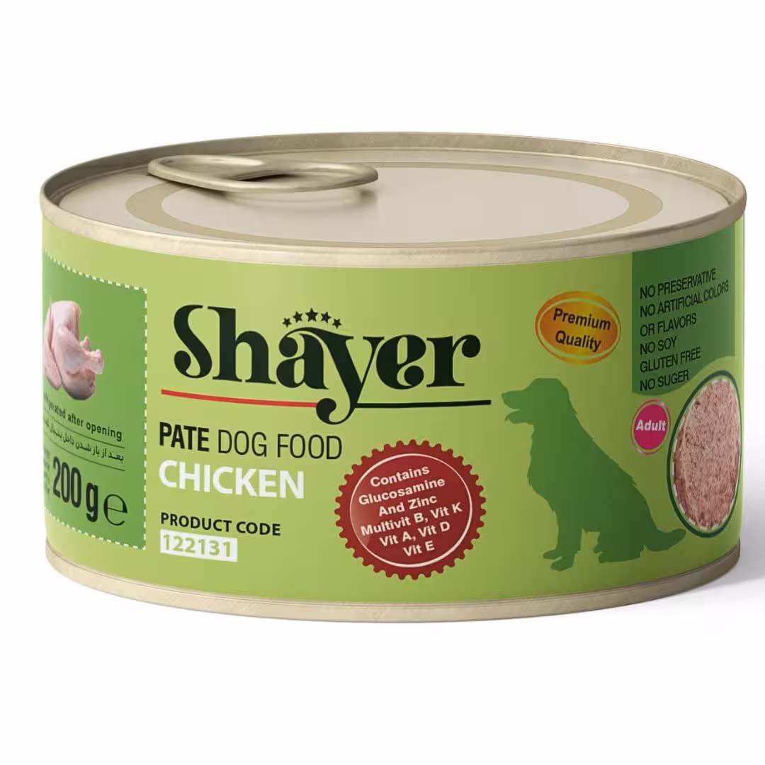 کنسرو سگ شایر طعم مرغ وزن 200 گرم