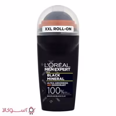 رول ضد تعریق مردانه لورآل مدل black mineral حجم 50 میل