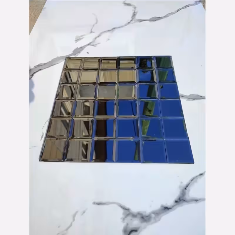 تایل آینه ای دودی ابعاد30در30 cm پشت چسبدار کاملآ نسوز و ضدآب (پس کرایه)