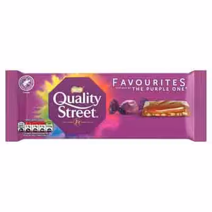 تبلت شکلات تخته ای فیوریتس بنفش کوالیتی استریت NESTLLE Quality Street Purple One حاوی کارامل و فندق 87 گرم
