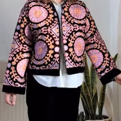مانتو کتی زنانه مخمل مدل کت کراپ سوزندوزی مدل تیارا کد 20