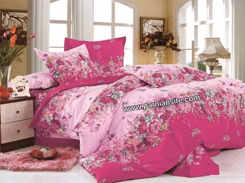 روتختی سرخابی صورتی گلدار کد 685