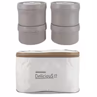 ظرف غذای چهار‌ طبقه کیف دار | ضد نشت، مناسب محل کار و سفر