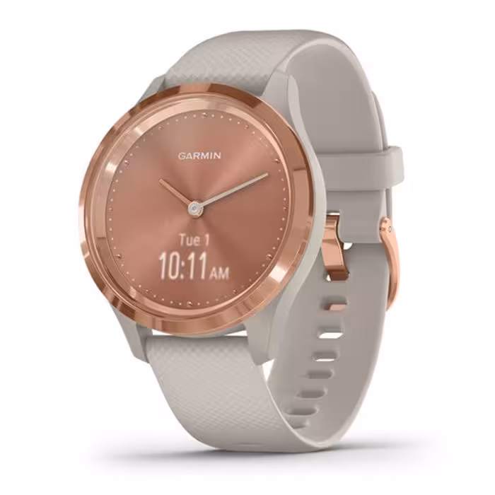ساعت ورزشی گارمین مدل v&#237;vomove 3S Rose Gold Stainless Steel Bezel