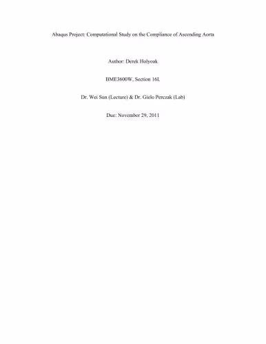 خرید و دانلود نسخه کامل کتاب Abaqus Project: Computational Study on the Compliance of Ascending Aorta