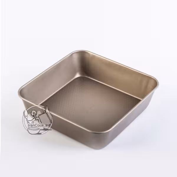 قالب تفلون مربع کف خالدار طلایی