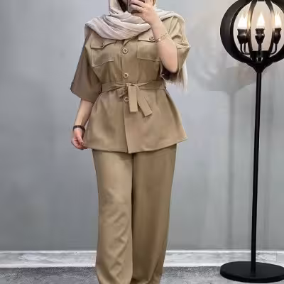 مانتو شلوار زنانه داکرون مدل تیام
