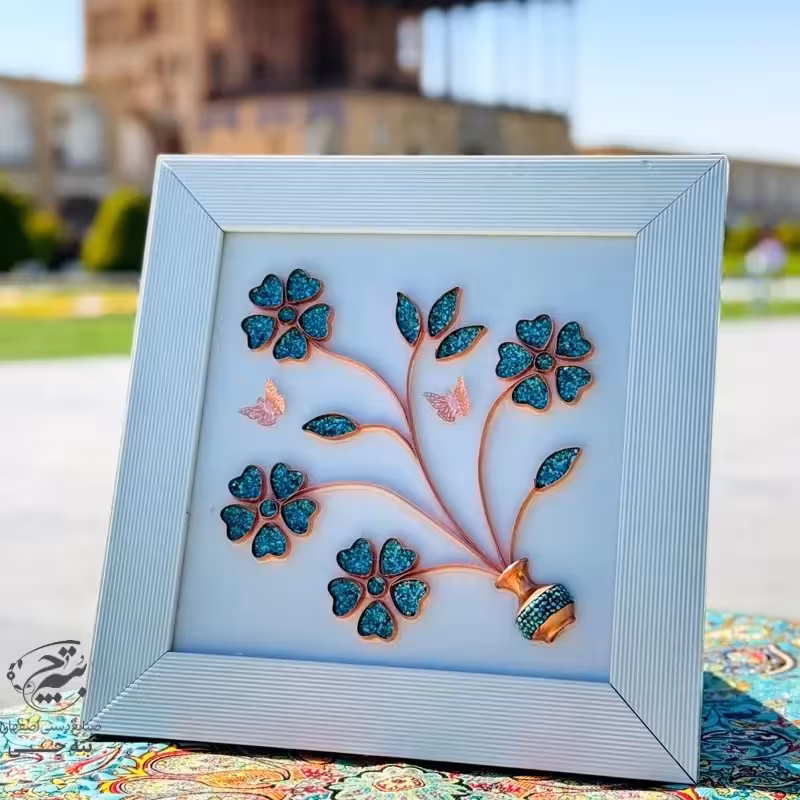 تابلو فیروزه کوبی  5گل برجسته  35در35