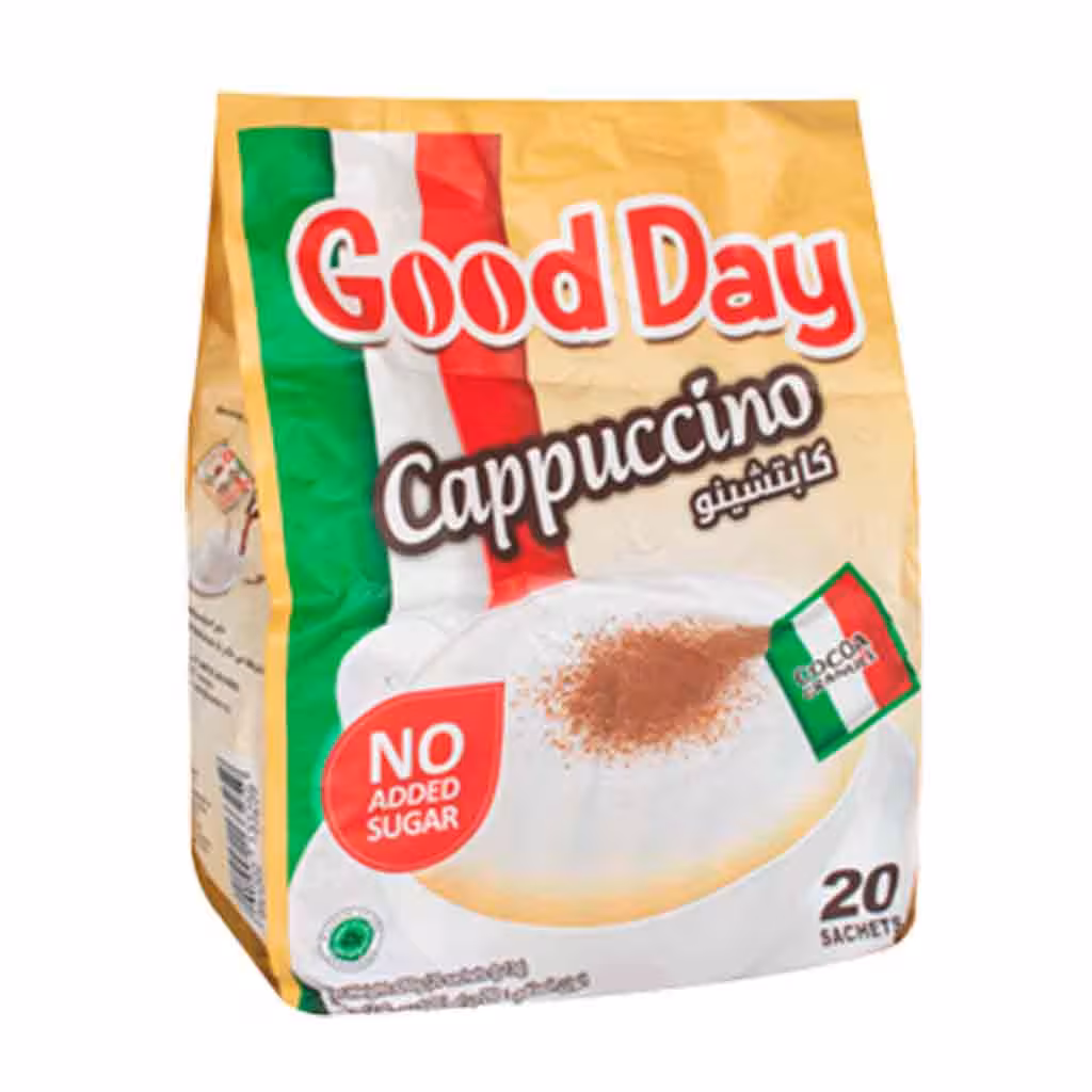 پودر کاپوچینو فوری گوددی GOOD DAY بدون شکر (رژیمی) بسته 20 عددی