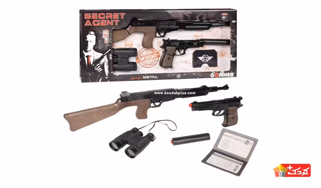 ست تفنگ و کلت دوربین دار مامور مخفی مدل GONHER-239-6