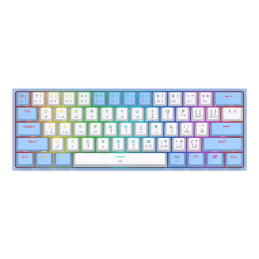 قیمت   مشخصات کیبورد مکانیکال گیمینگ Redragon Fizz K617 WB RGB | تکاف