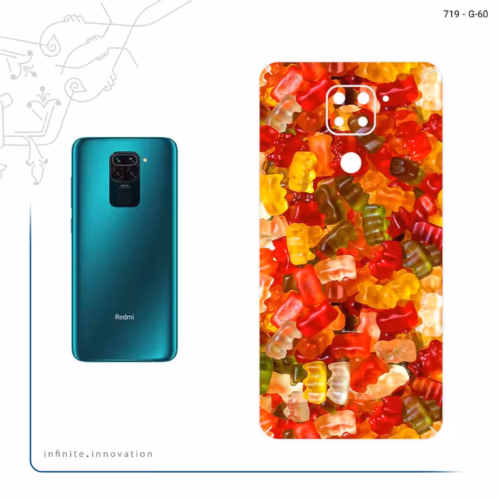 برچسب پوششی ماهوت مدل Gummi candy 1 مناسب برای گوشی موبایل شیائومی Redmi Note 9