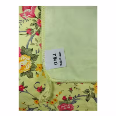 حوله دستی او.ام.جی مدل باغ گل سایز 40×40 سانتی متر بسته 2 عددی