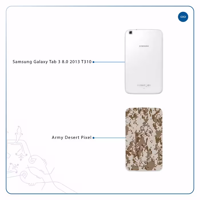 برچسب پوششی ماهوت مدل Army-Desert-Pixel مناسب برای تبلت سامسونگ Galaxy Tab 3 8.0 2013 T310