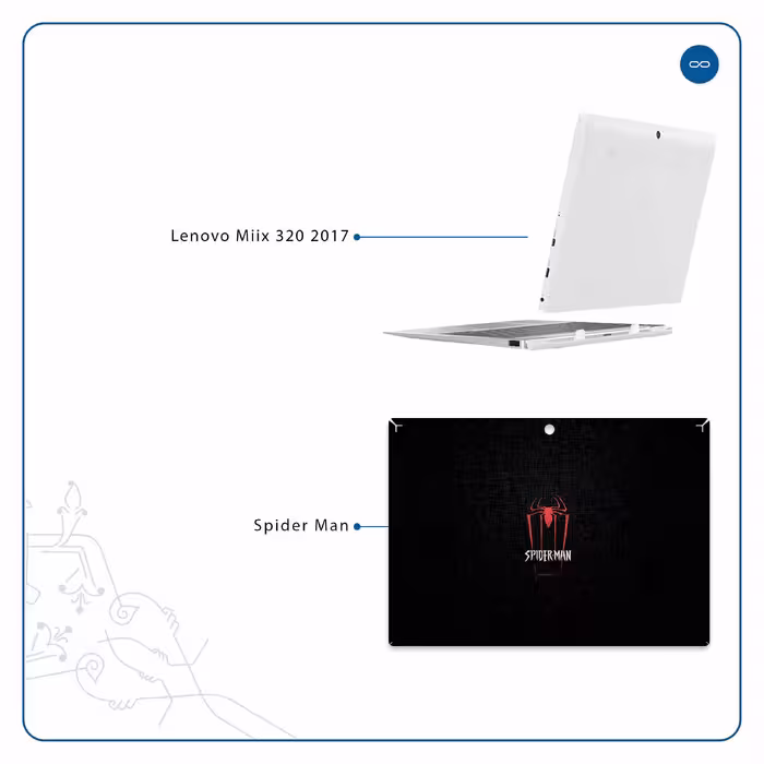 برچسب پوششی ماهوت مدل Spider-Man مناسب برای تبلت لنوو Miix 320 2017