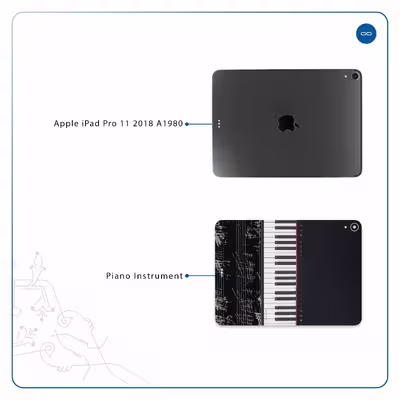برچسب پوششی ماهوت مدل Piano-Instrument مناسب برای تبلت اپل iPad Pro 11 2018 A1980