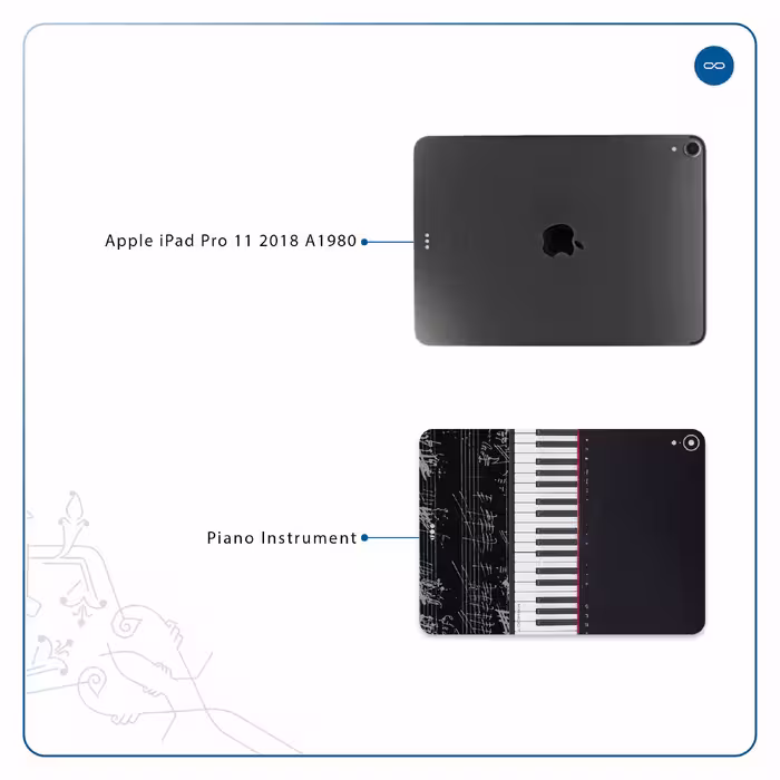 برچسب پوششی ماهوت مدل Piano-Instrument مناسب برای تبلت اپل iPad Pro 11 2018 A1980
