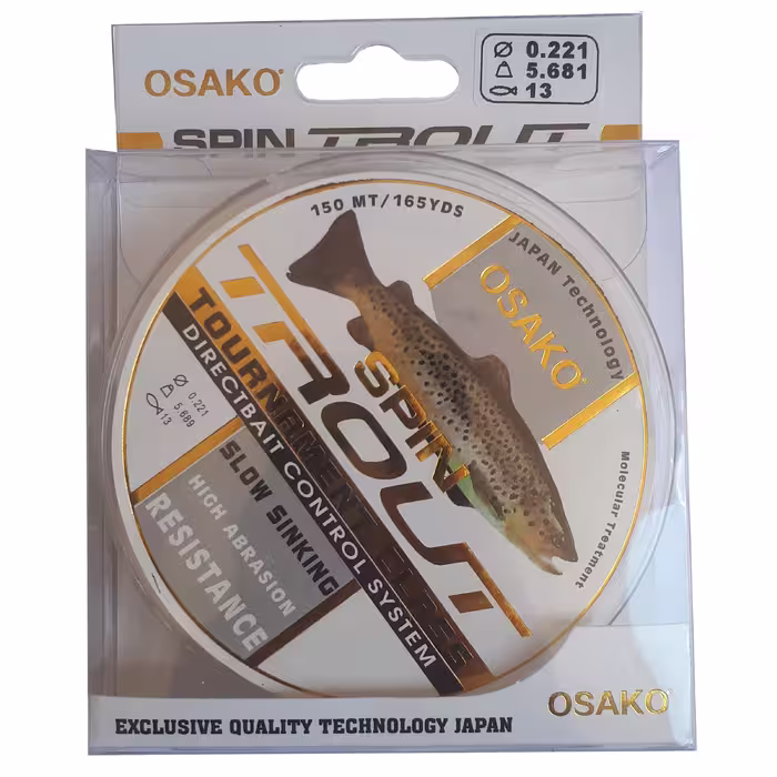 نخ ماهیگیری اوساکو مدل spin trout سایز 0.22 میلی متر